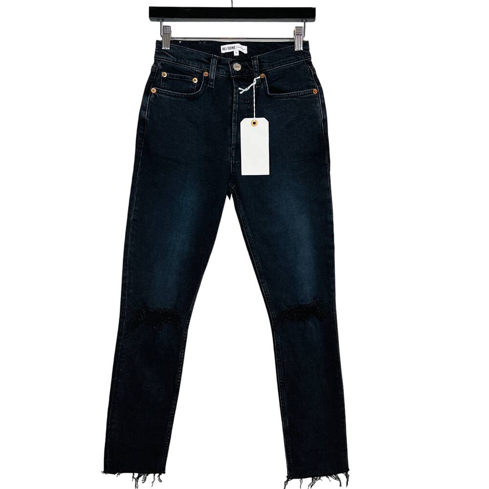 NEW! RE/DONE Levi Strauss Selvedge Denim Hi Rise Ankle Black - 25